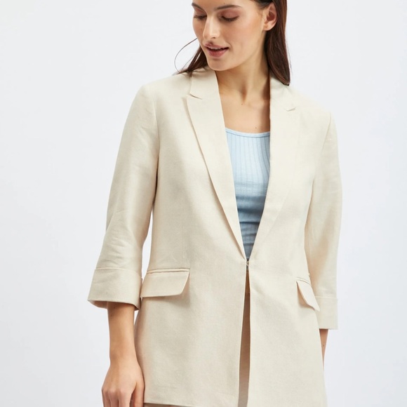 Orsay Cream Linen Blazer Jacket - Picture 2 of 10